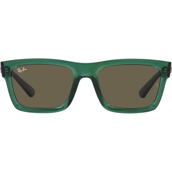 RayBan Mens Rb4396 Warren Rectangular SunglassesTransparent GreenBrown