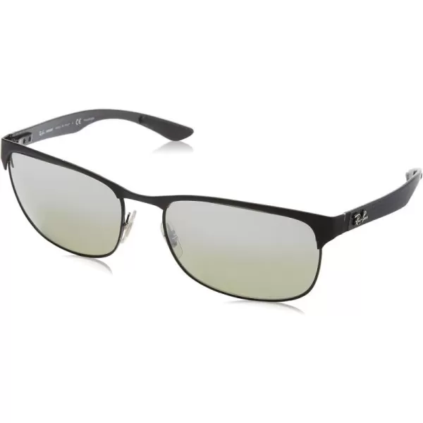 RayBan Mens Rb8319ch Chromance Square SunglassesMatte Black on BlackPolarized Grey Mirrored Silver