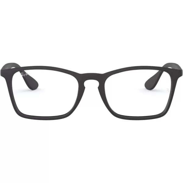 RayBan Mens Rx7045 Square Prescription Eyeglass FramesRubber BlackDemo Lens