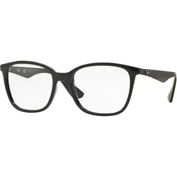 RayBan Mens Rx7066 Square Prescription Eyeglass FramesBlackDemo Lens