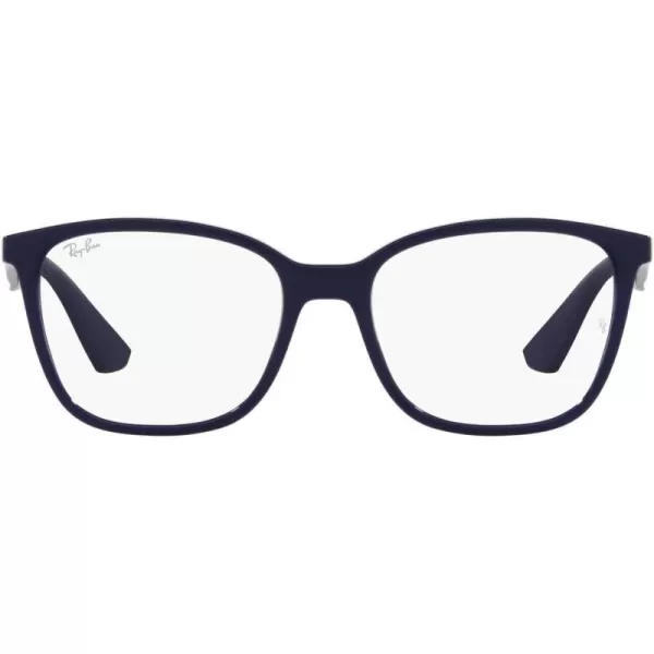 RayBan Mens Rx7066 Square Prescription Eyeglass FramesBlueDemo Lens