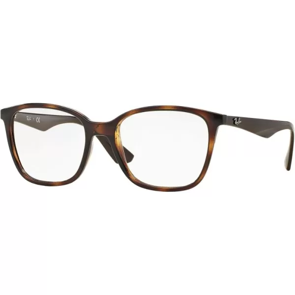 RayBan Mens Rx7066 Square Prescription Eyeglass FramesHavanaDemo Lens