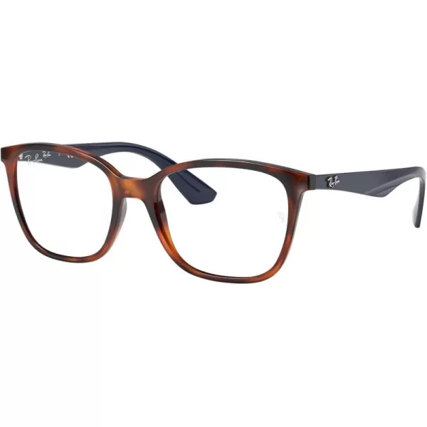 RayBan Mens Rx7066 Square Prescription Eyeglass FramesLight HavanaDemo Lens