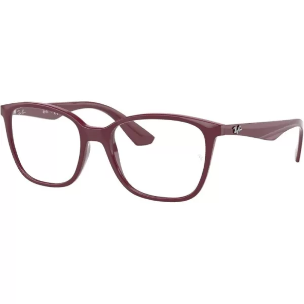 RayBan Mens Rx7066 Square Prescription Eyeglass FramesRed CherryDemo Lens