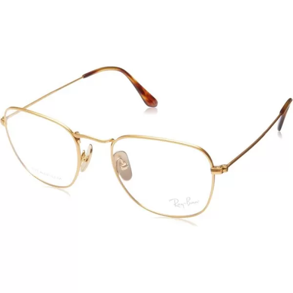 RayBan Mens Rx8157v Frank Titanium Square Prescription Eyewear FramesDemigloss Brushed GoldDemo Lens