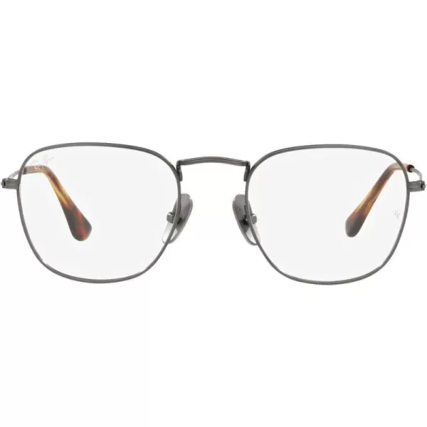 RayBan Mens Rx8157v Frank Titanium Square Prescription Eyewear FramesDemigloss GunmetalDemo Lens