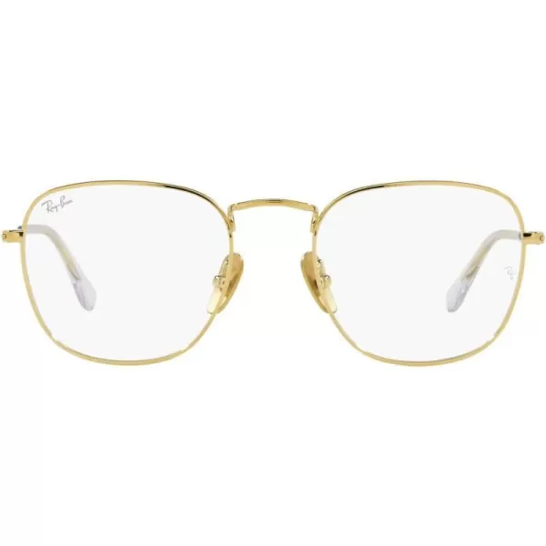 RayBan Mens Rx8157v Frank Titanium Square Prescription Eyewear FramesLegend GoldDemo Lens