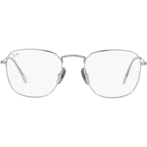 RayBan Mens Rx8157v Frank Titanium Square Prescription Eyewear FramesSilverDemo Lens