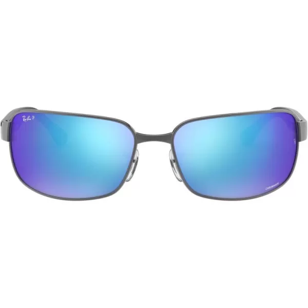 RayBan Mens Sunglasses MetalSteelGunmetalPolarized Green Mirrored Blue Polarized Green Mirror Blue