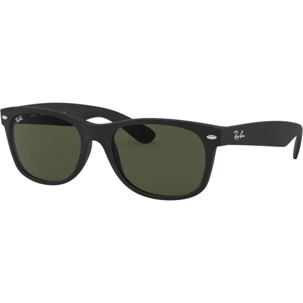 RayBan New Wayfarer Sunglasses Matte Black RB2132 622 52Rubber BlackG15 Green