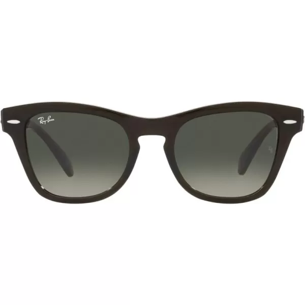 RayBan RB0707s Square SunglassesTransparent Olive GreenGrey Gradient