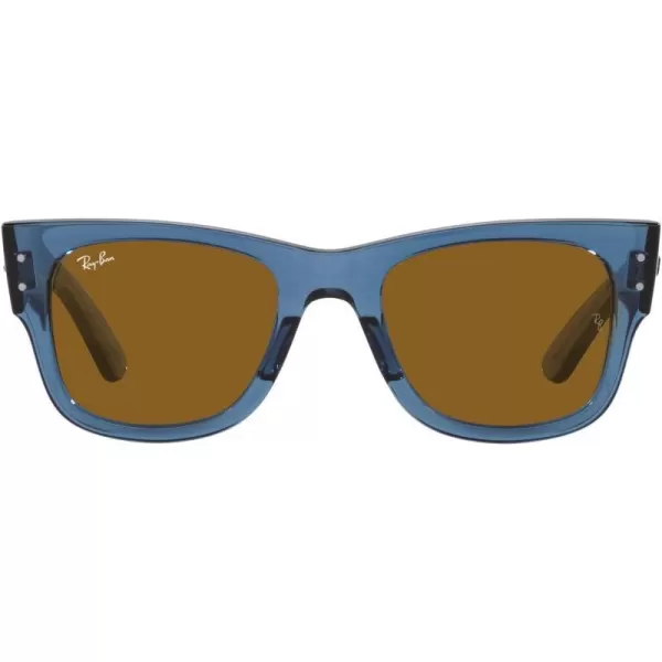 RayBan RB0840s Mega Wayfarer Square SunglassesTransparent BlueBrown