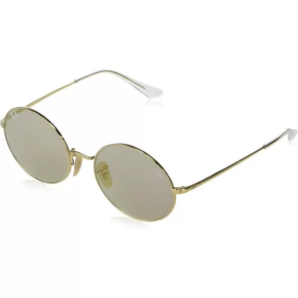 RayBan RB1970 Oval Evolve Photochromic SunglassesGoldPhotochromic Dark Grey Mirrored Gold