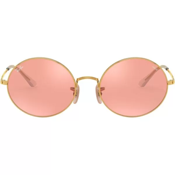 RayBan RB1970 Oval Evolve Photochromic SunglassesGoldPhotochromic Pink Mirrored Grey