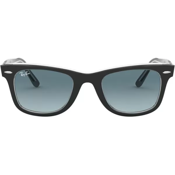 RayBan RB2140 Original Wayfarer Gradient SunglassesBlack on TransparentBlue Gradient Grey