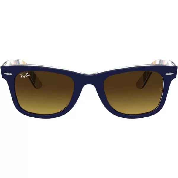 RayBan RB2140 Original Wayfarer Gradient SunglassesBlue on Stripes OrangeBlueBrown Gradient Dark Brown