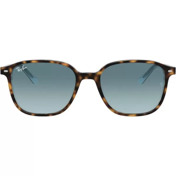 RayBan RB2193 Leonard Square SunglassesHavana on Light BlueBlue Gradient Grey