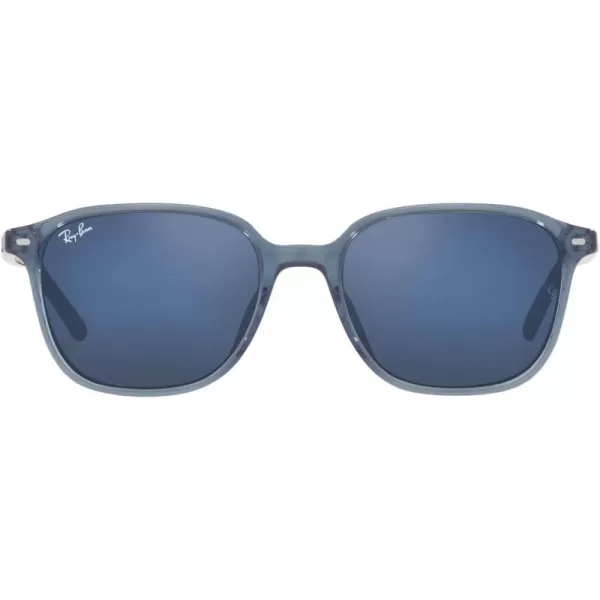 RayBan RB2193 Leonard Square SunglassesTransparent Dark BlueGrey Mirrored Blue