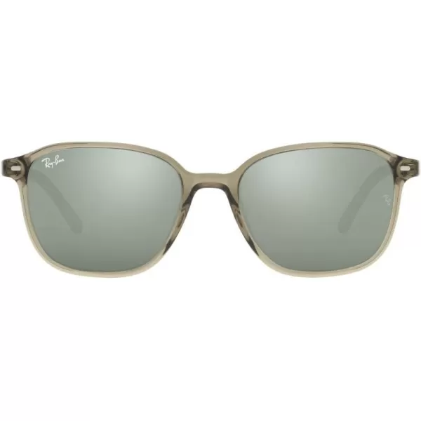 RayBan RB2193 Leonard Square SunglassesTransparent GreenGrey Mirror