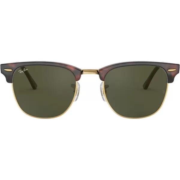 RayBan RB3016 Clubmaster Square SunglassesMock Tortoise on GoldG15 Green