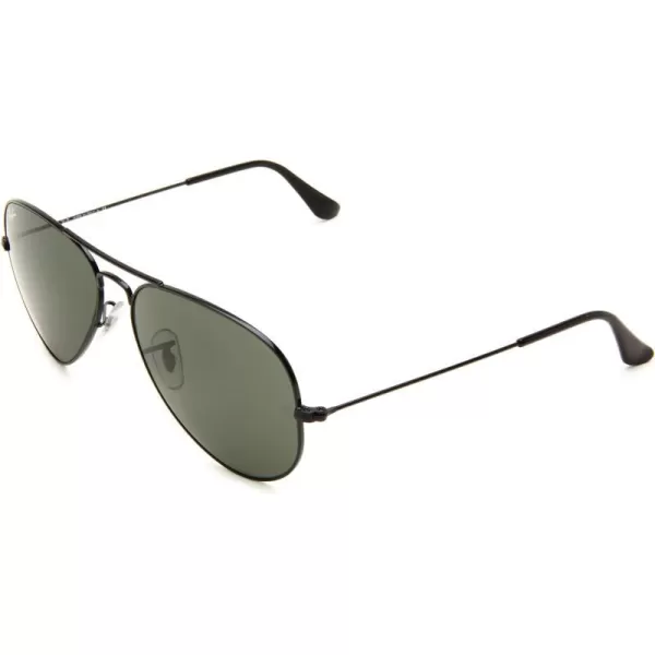 RayBan RB3025 Classic Aviator SunglassesGlossy BlackGrey Green