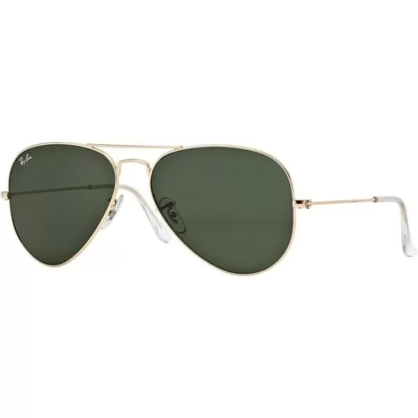 RayBan RB3025 Classic Aviator SunglassesGoldLight Green