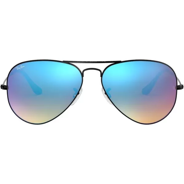 RayBan RB3025 Classic Mirrored Aviator SunglassesBlackBrown Gradient Mirrored Blue