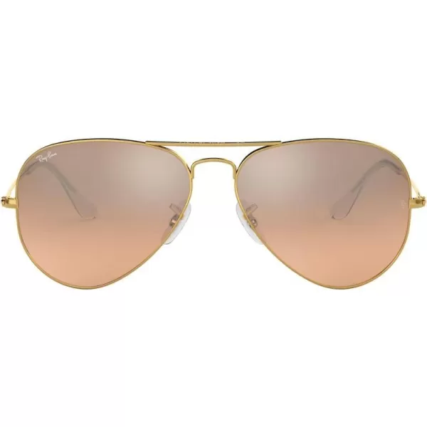 RayBan RB3025 Classic Mirrored Aviator SunglassesGoldPink Mirrored Gradient Grey