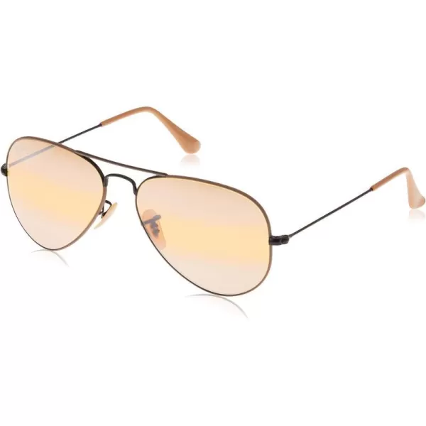 RayBan RB3025 Classic Mirrored Aviator SunglassesMatte Beige on BlackYellow Bimirrored Grey