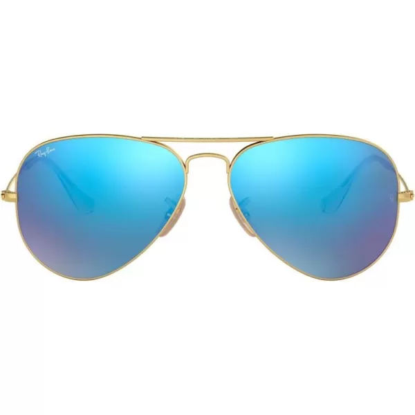 RayBan RB3025 Classic Mirrored Aviator SunglassesMatte GoldGrey Mirrored Blue