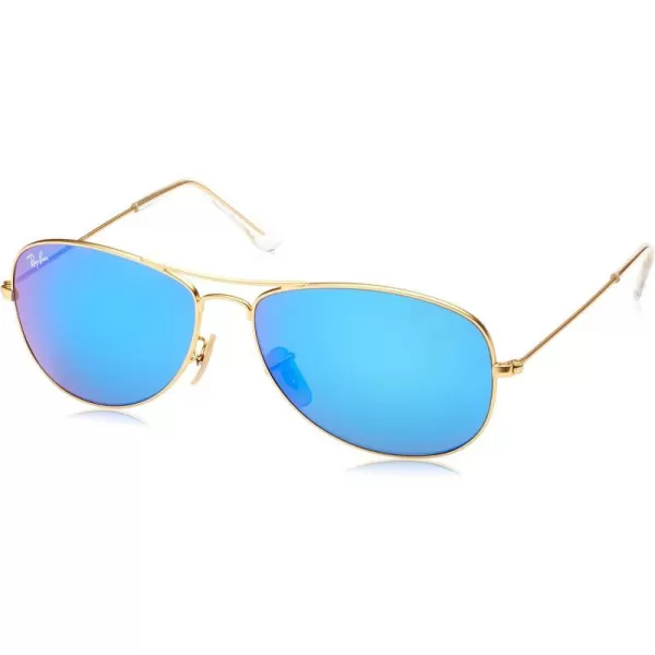 RayBan RB3362 Cockpit Aviator SunglassesMatte GoldGrey Mirror Blue