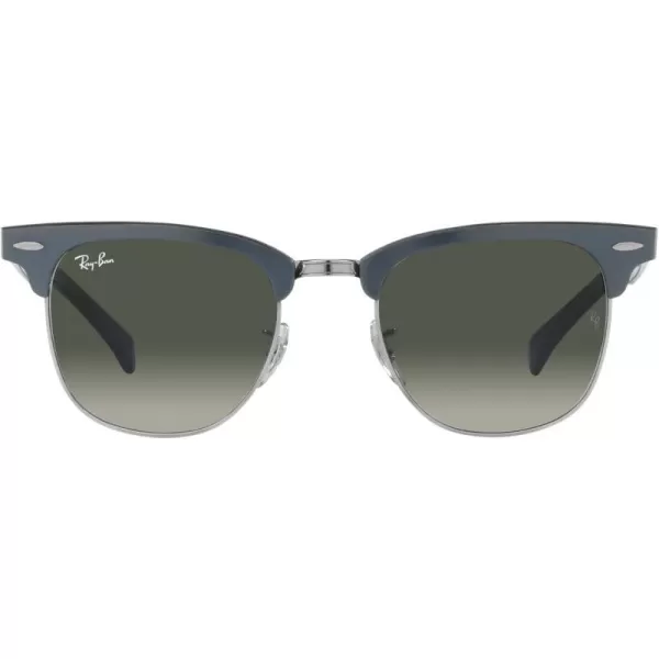 RayBan RB3507 Clubmaster Aluminum Square SunglassesBrushed Blue on SilverGrey Gradient