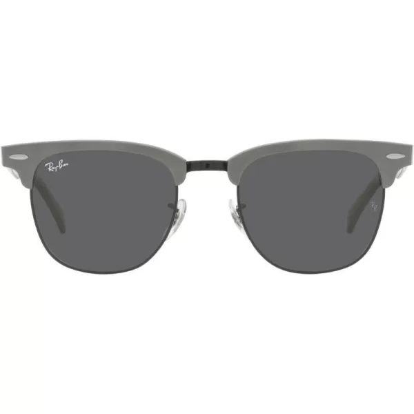 RayBan RB3507 Clubmaster Aluminum Square SunglassesBrushed Graphite on BlackDark Grey