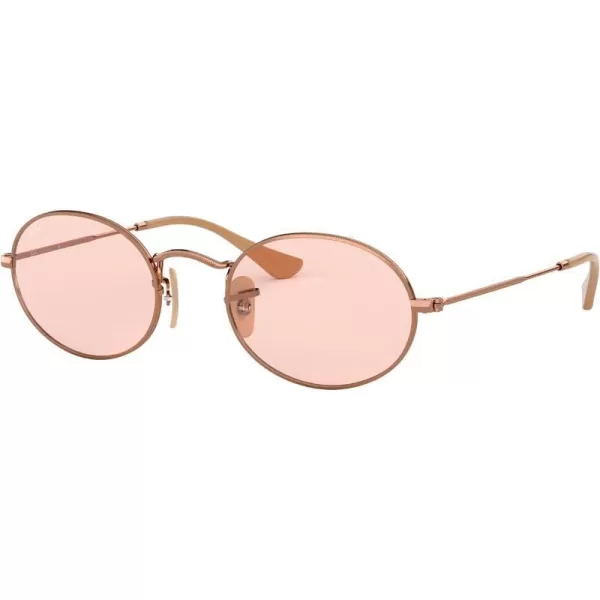 RayBan RB3547n Oval Flat Lens SunglassesCopperEvolve Light Pink