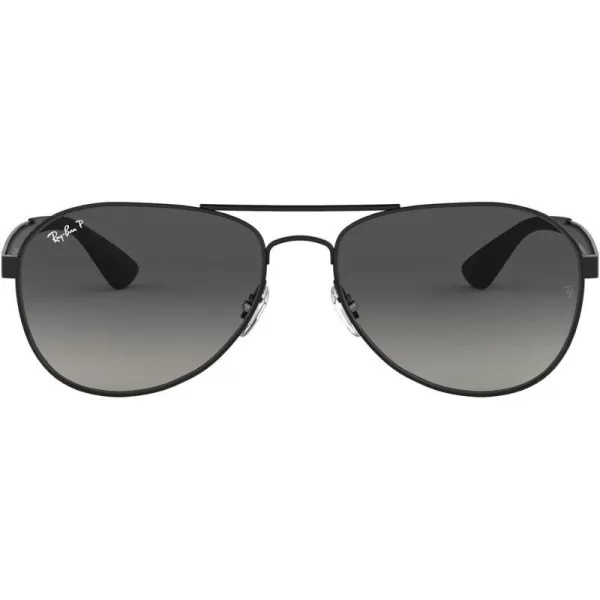 RayBan RB3549 Aviator SunglassesBlackPolarized Light Grey Gradient Dark Grey