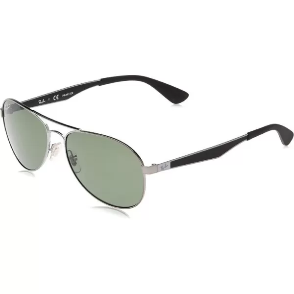 RayBan RB3549 Aviator SunglassesGunmetalPolarized Green