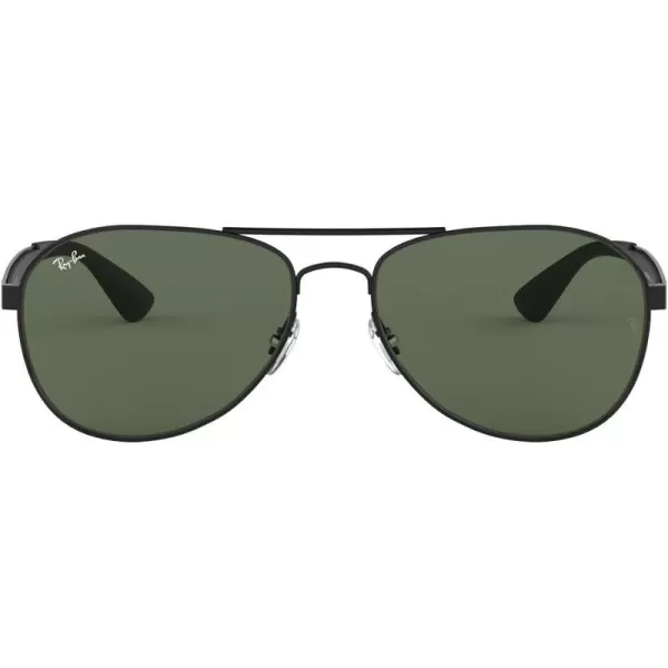 RayBan RB3549 Aviator SunglassesMatte BlackDark Green