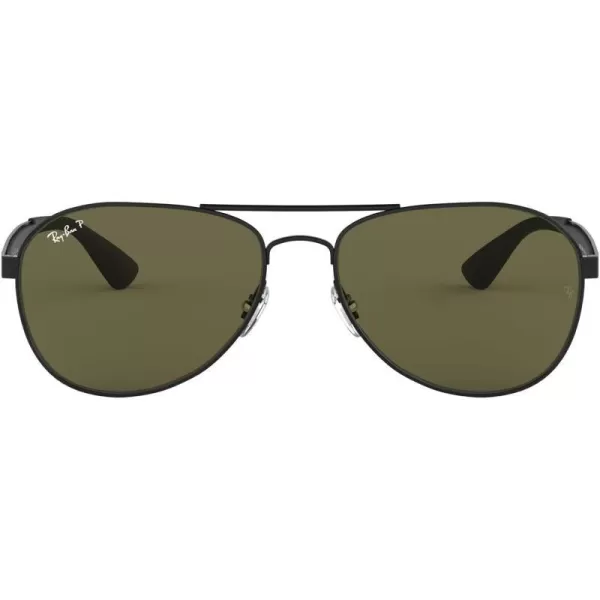 RayBan RB3549 Aviator SunglassesMatte BlackPolarized Green