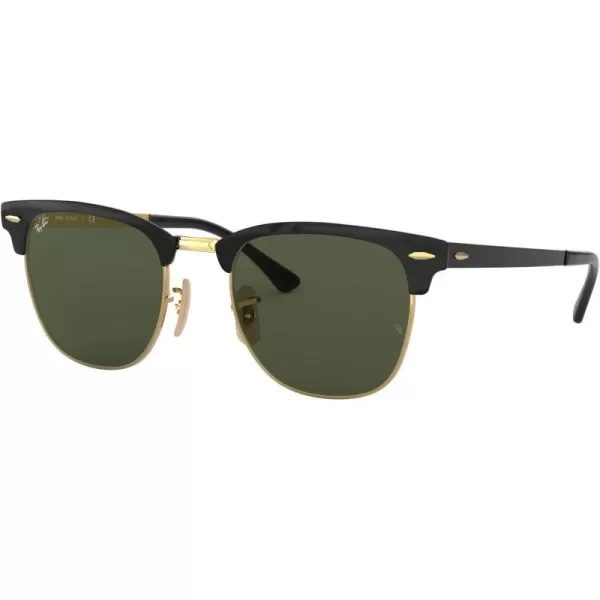 RayBan RB3716 Clubmaster Metal Square SunglassesBlack on GoldG15 Green