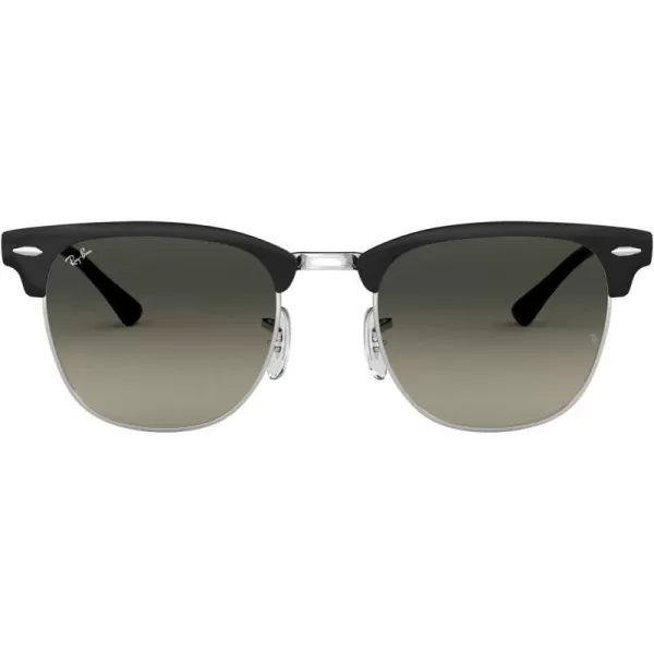 RayBan RB3716 Clubmaster Metal Square SunglassesBlack on SilverLight Grey Gradient Dark Grey