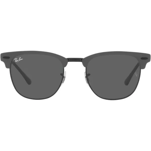 RayBan RB3716 Clubmaster Metal Square SunglassesGreen on BlackDark Grey