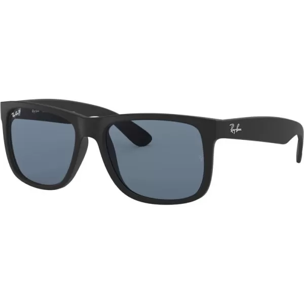 RayBan RB4165 Justin Rectangular SunglassesRubber BlackPolarized Dark Blue