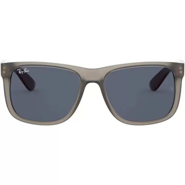 RayBan RB4165 Justin Rectangular SunglassesRubber Transparent GreyDark Grey