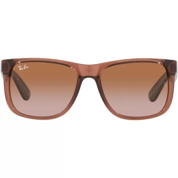 RayBan RB4165 Justin Rectangular SunglassesTransparent Light BrownGradient Brown