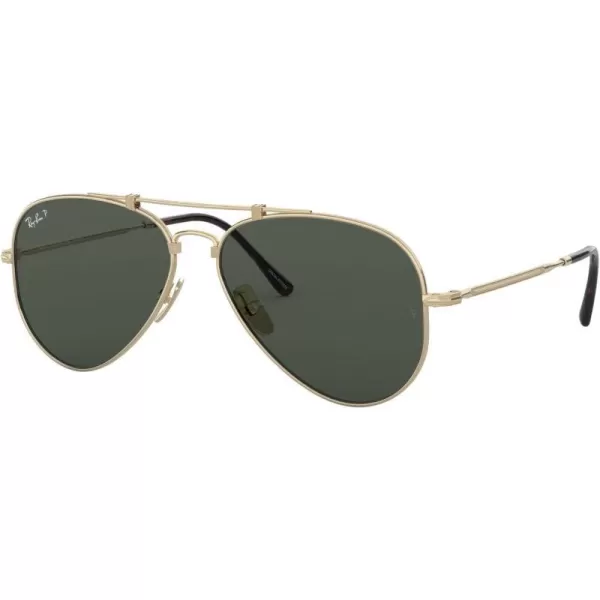 RayBan RB8125m Titanium Aviator SunglassesGold DemiglossPolarized G15 Green