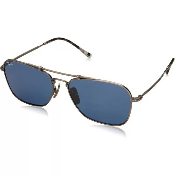 RayBan RB8136 Caravan Titanium Square SunglassesDemi Gloss PewterDark Blue