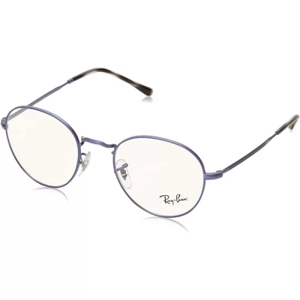 RayBan RX3582v Round Prescription Eyeglass FramesSand Transparent BlueDemo Lens