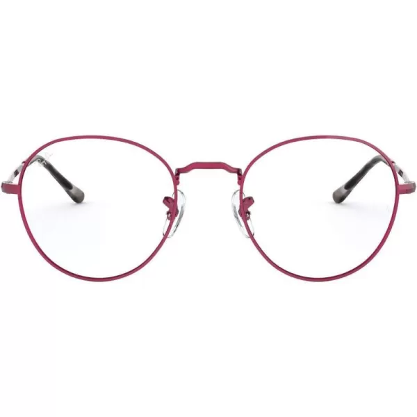 RayBan RX3582v Round Prescription Eyeglass FramesSand Transparent RedDemo Lens