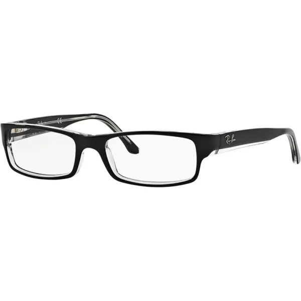 RayBan RX5114 Rectangular Prescription Eyeglass Frames Black On TransparentDemo Lens 54 mm