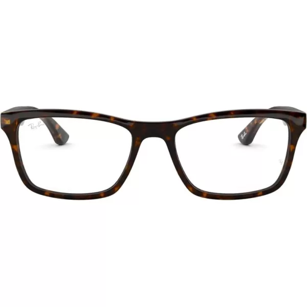 RayBan RX5279 Square Prescription Eyeglass FramesDark HavanaDemo Lens